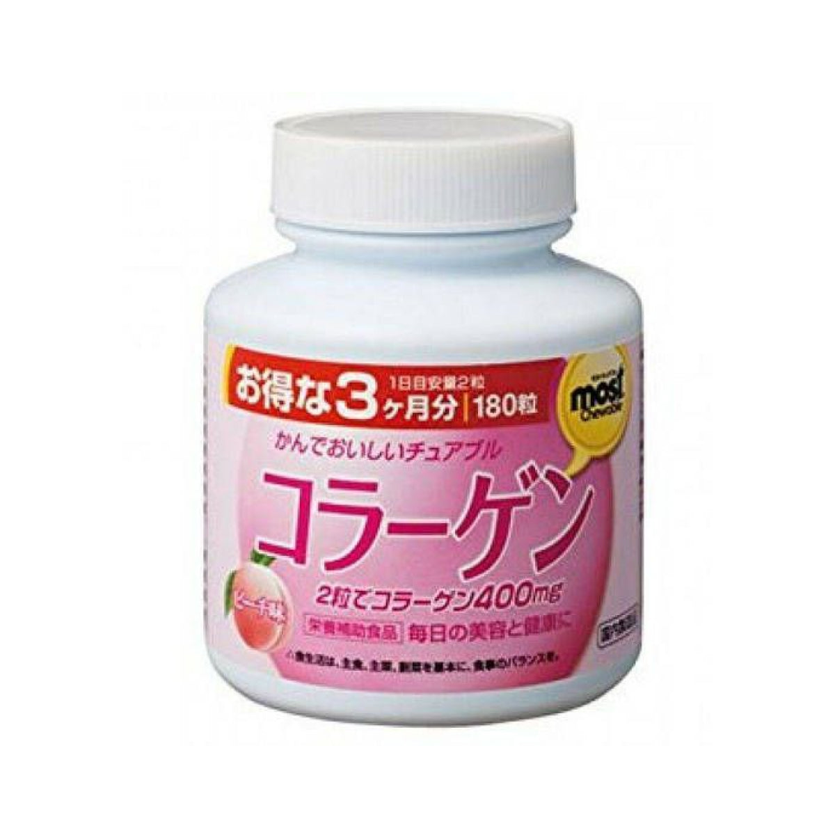 ORIHIRO COLLAGEN Жувальний колаген зі смаком персика, 180 шт.