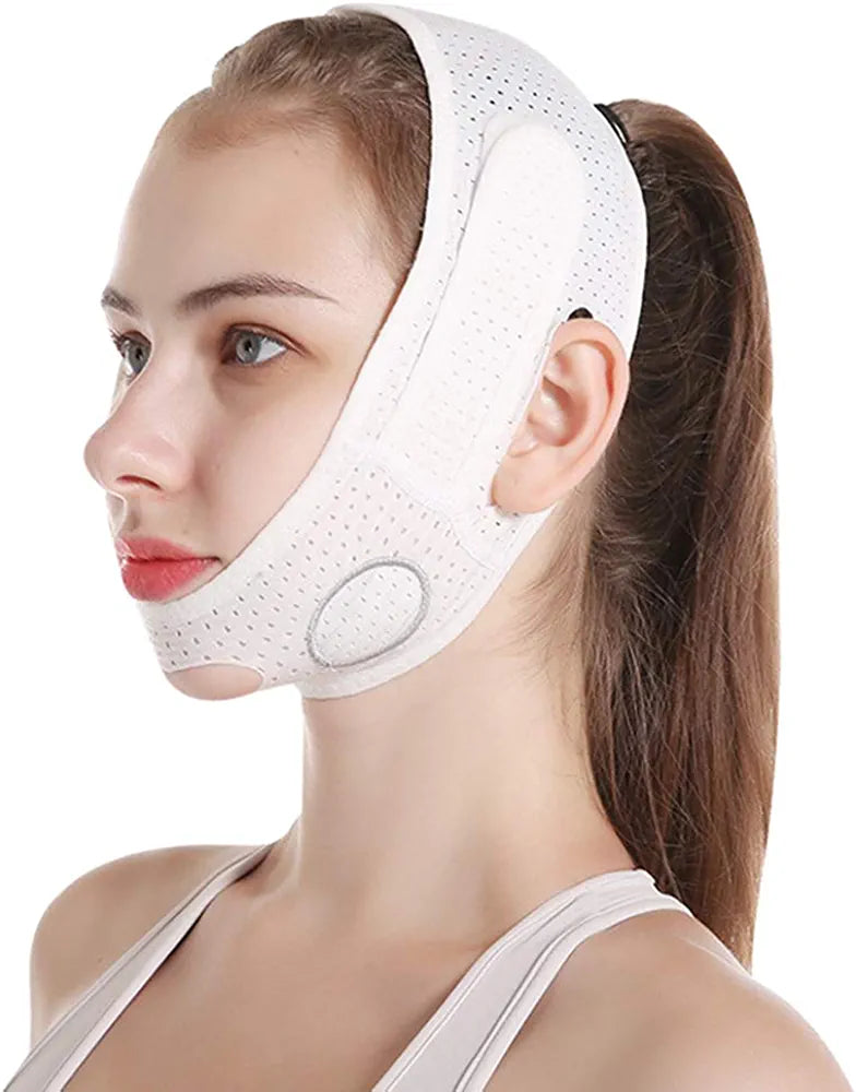 ISYOU GRAPHENE FABRIC FASE BELT Unisex, Storage Bag Included, White Пов'язка для підтяжки обличчя