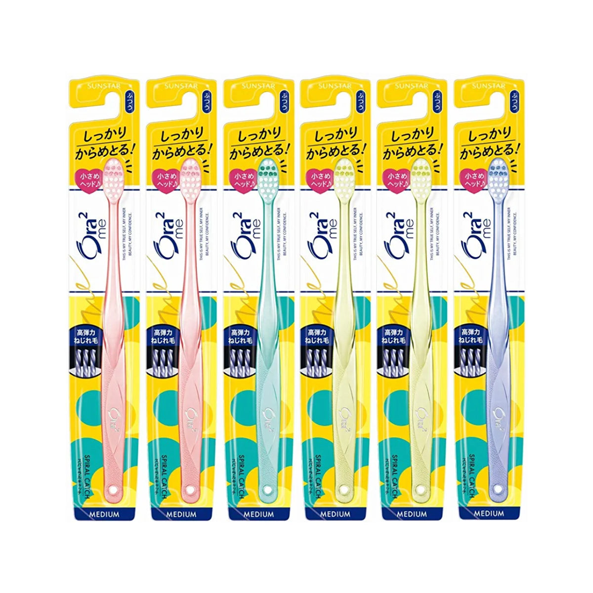 SUNSTAR ORA2 ME TOOTHBRUSH SPIRAl CATCH (medium) Зубна щітка з спіральним фіксатором ( середньої жорсткості)