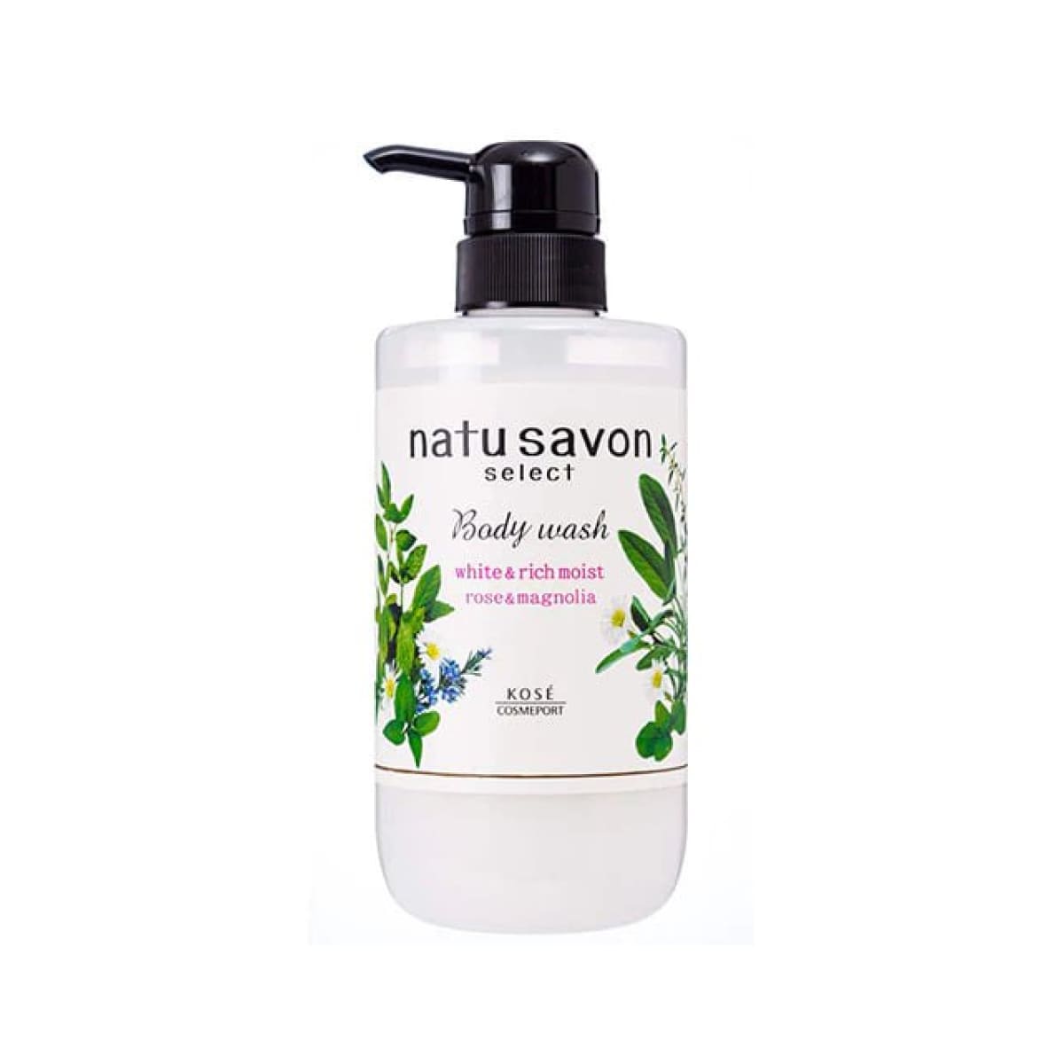 KOSE SOFTYMO NANU SAVON SELECT WHITE&RICH MOIST BODY WASH Rose&Magnolia Освіжаючий гель для душу з ароматом троянди та магнолії