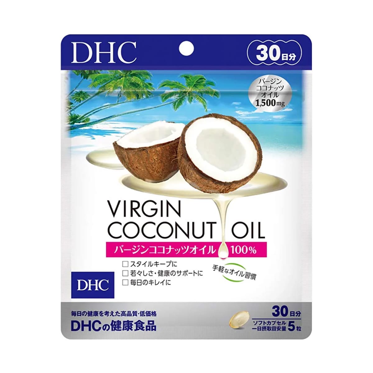 DHC VIRGIN COCONUT OIL, 30 Days Кокосова олія в капсулах