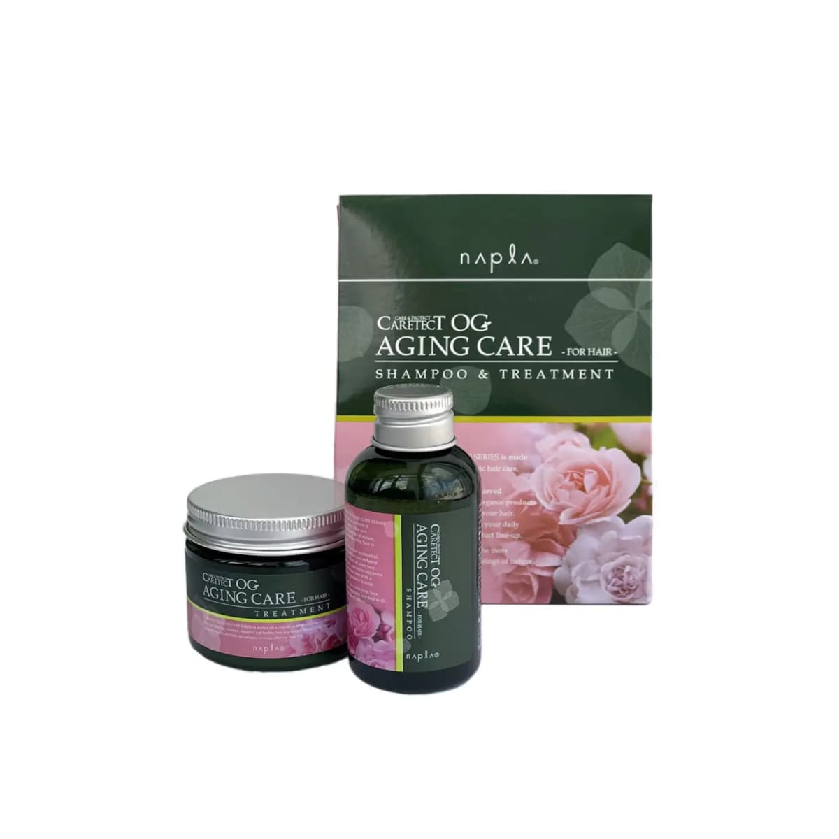 NAPLA CARETECT OG ANTI-AGE CARE SHAMPOO & TREATMENT 50/50g Шампунь і маска з анти-віковою дією, для зволоження сухого, пошкодженого волосся