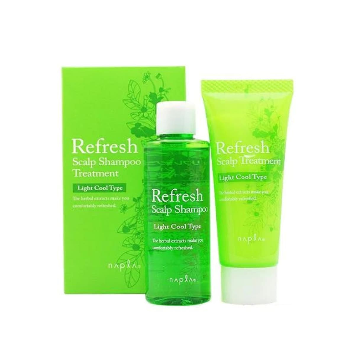 NAPLA REFRESH SCALP SHAMPOO & HAIR TREATMENT LIGHT COOL TYPE (60 ml&40 ml) Шампунь та маска для чутливої шкіри голови