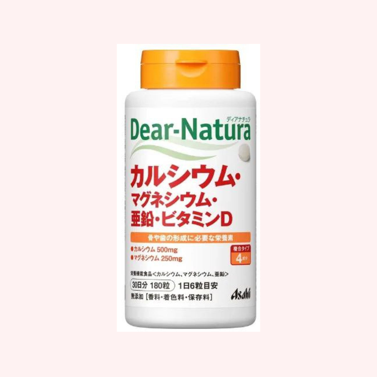 ASAHI DEAR NATURA Calcium+Magnesium+Zinc+Vitamin D, 180 шт на 30 днів