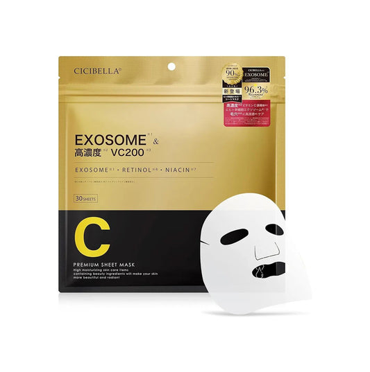CICIBELLA EXOSOME & VC200 Premium Sheet Mask – антивікова тканинна маска з екзосомами, ретинолом і ніацинамідом