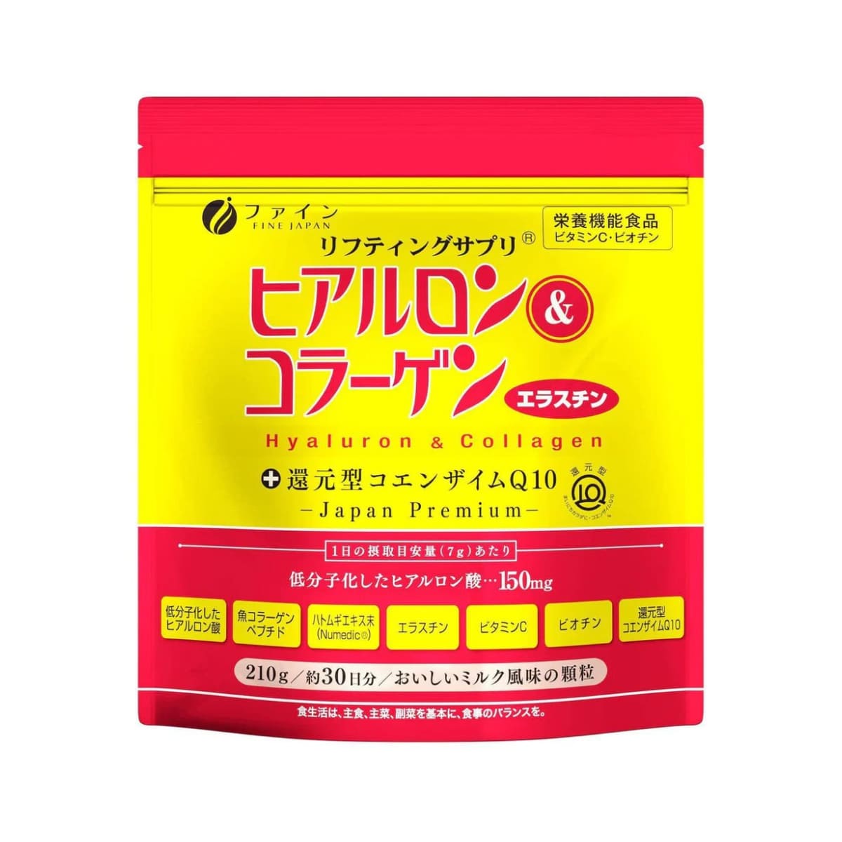 FINE JAPAN HYALURON & COLLAGEN PREMIUM SUPPLEMENT  (for 30 Days) Питний колаген з морської риби+гіалуронова кислота